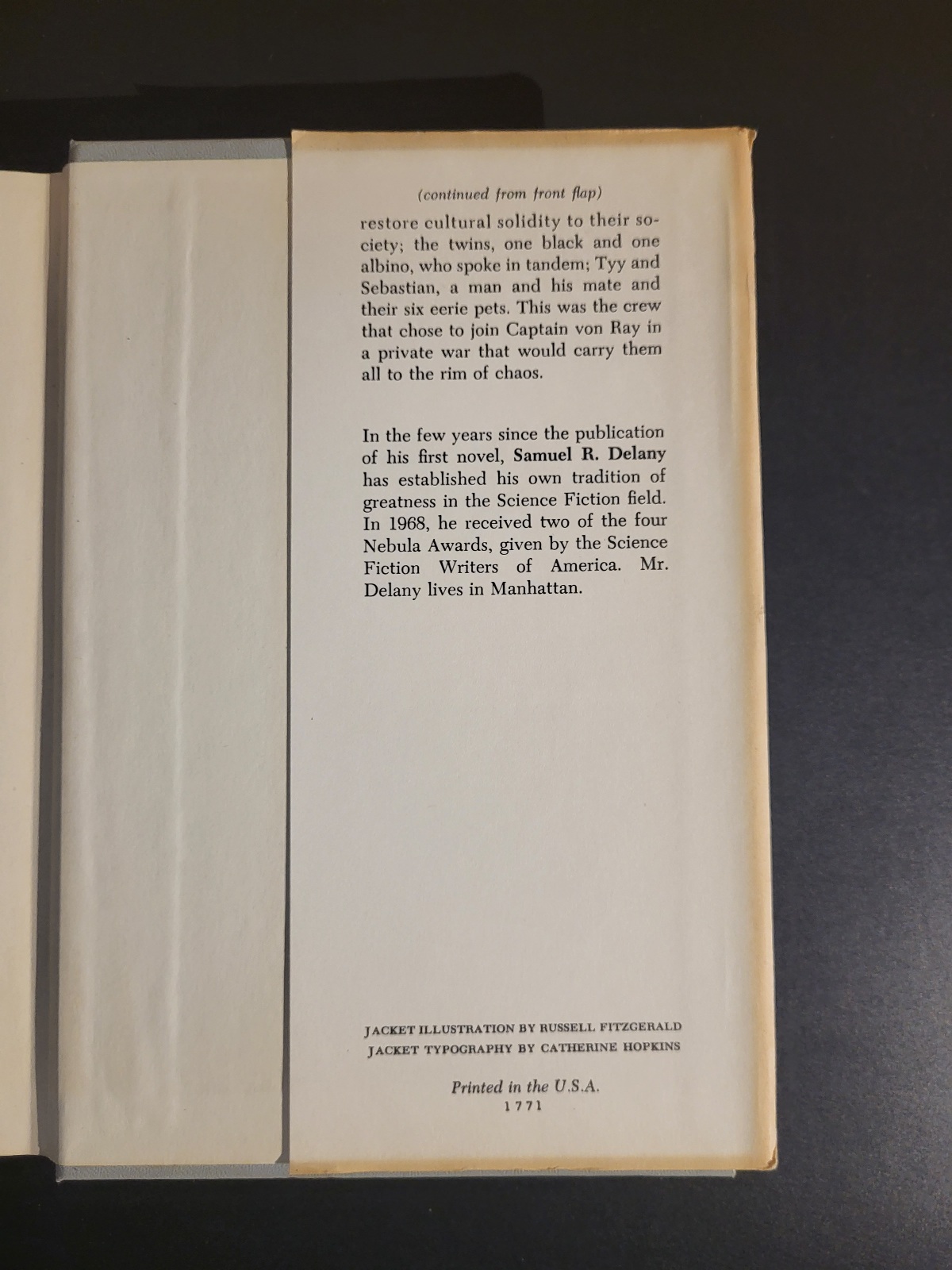 Nova by Samuel R. Delany 1968 Book Club Edition Hardcover Science Fiction