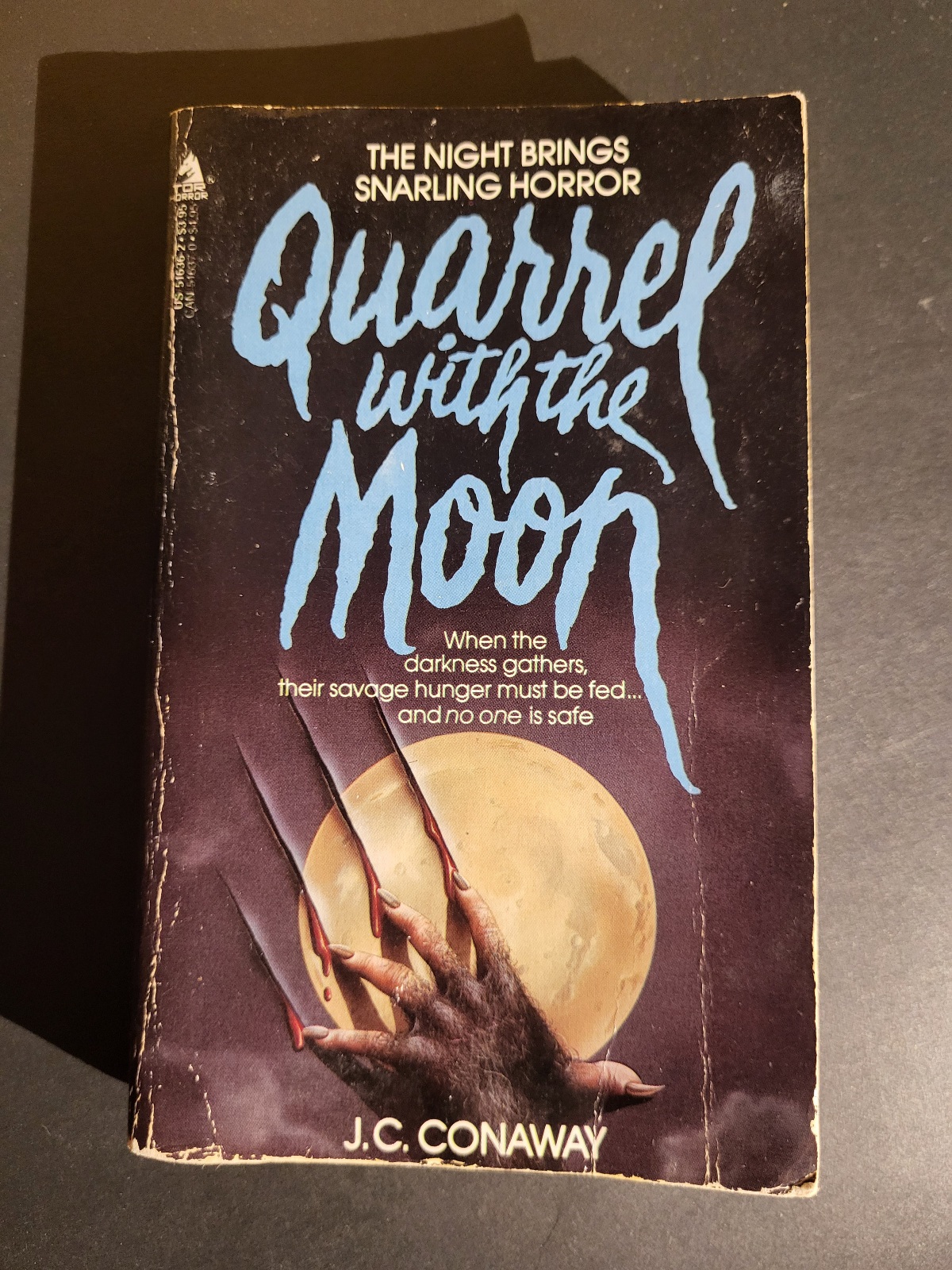 Quarrel with the Moon by J.C. Conaway 1982 Tor Horror