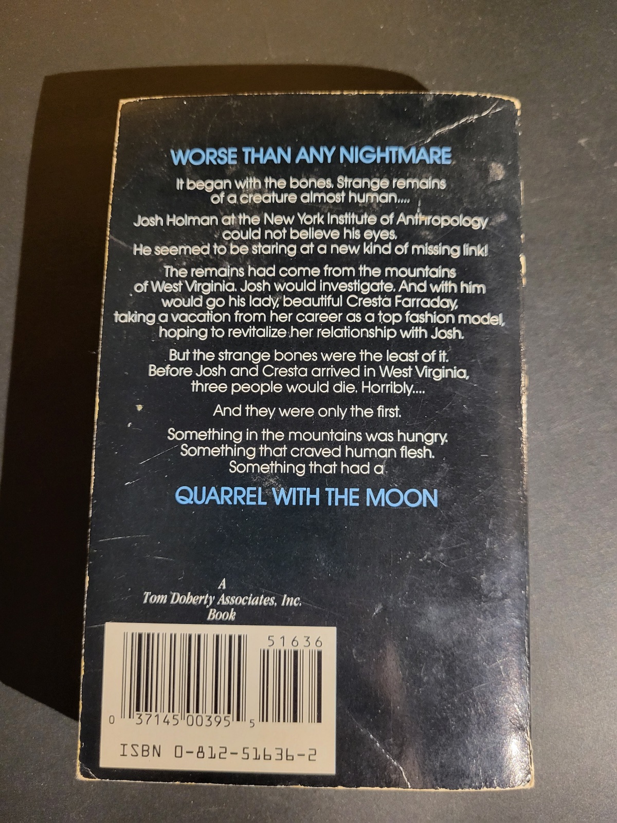 Quarrel with the Moon by J.C. Conaway 1982 Tor Horror