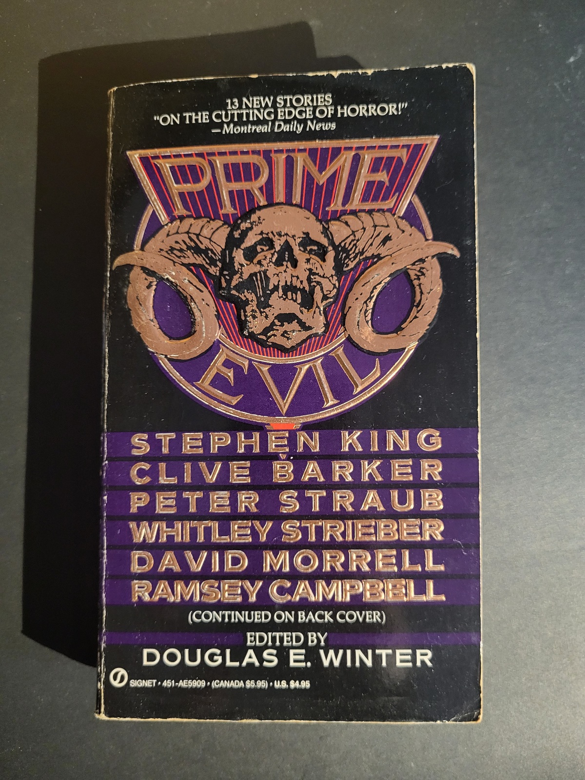 Prime Evil Edited by Douglas E. Winter 1989 Signet Horror Anthology Paperback