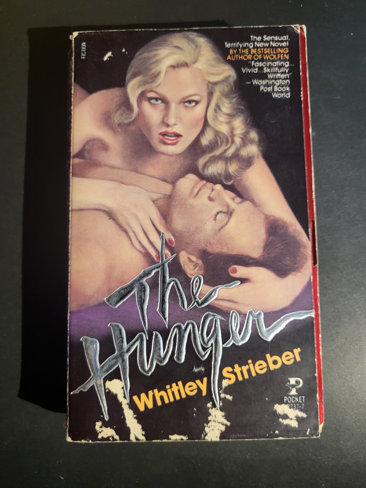 The Hunger by Whitley Strieber 1982 Pocket Fiction Horror Paperback