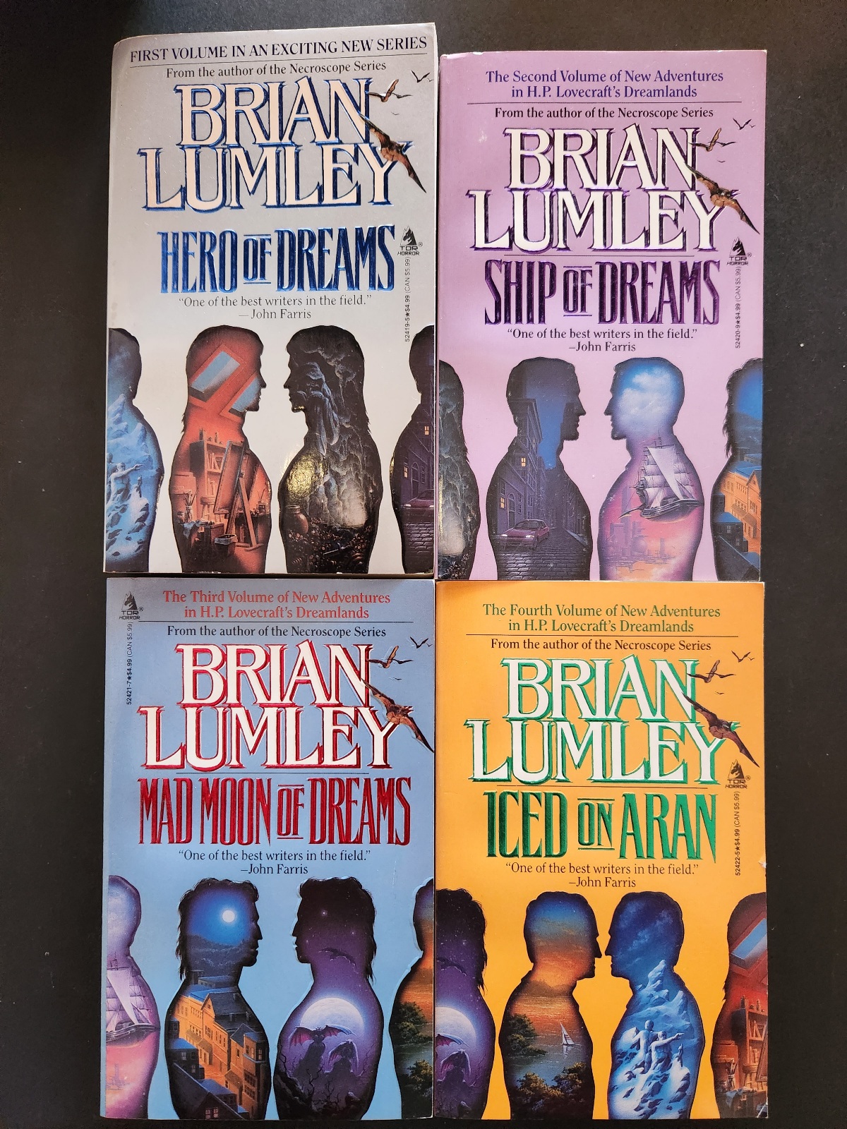 New Adventures in H.P. Lovecraft's Dreamlands Series by Brian Lumley 1993-1994 Tor Horror Paperback Set