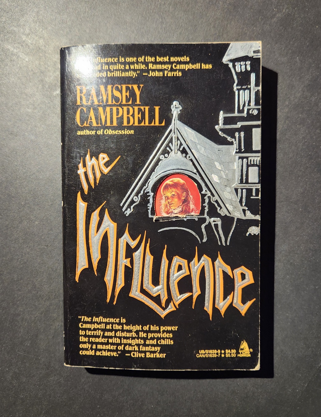 The Influence by Ramsey Campbell 1989 Tor Horror Paperback