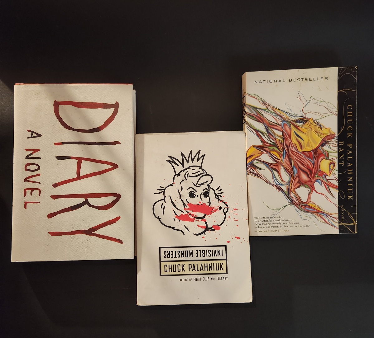 Chuck Palahniuk 3 Book Bundle: Rant, Invisible Monsters, Diary