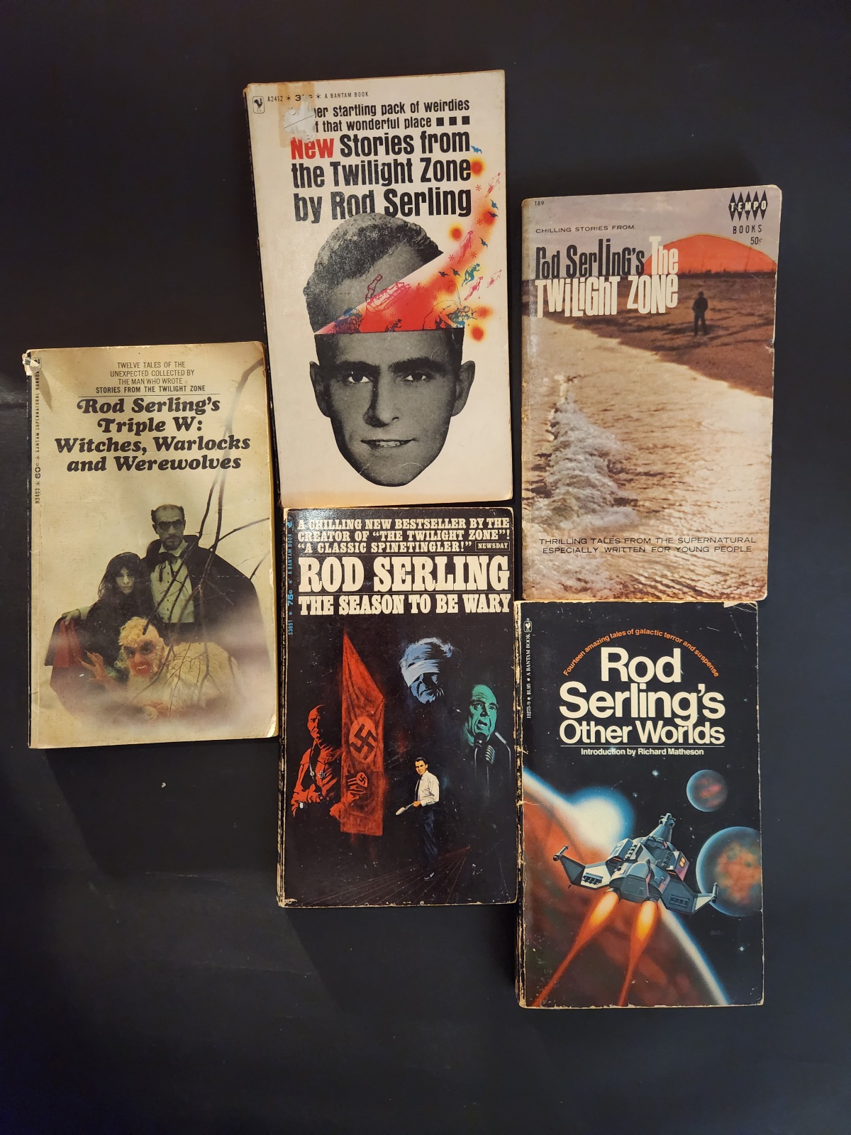 Rod Serling's 5 Book Paperback Bundle: The Twilight Zone, New Stories from the Twilight Zone, Triple W, Other Worlds, The Season to be Wary