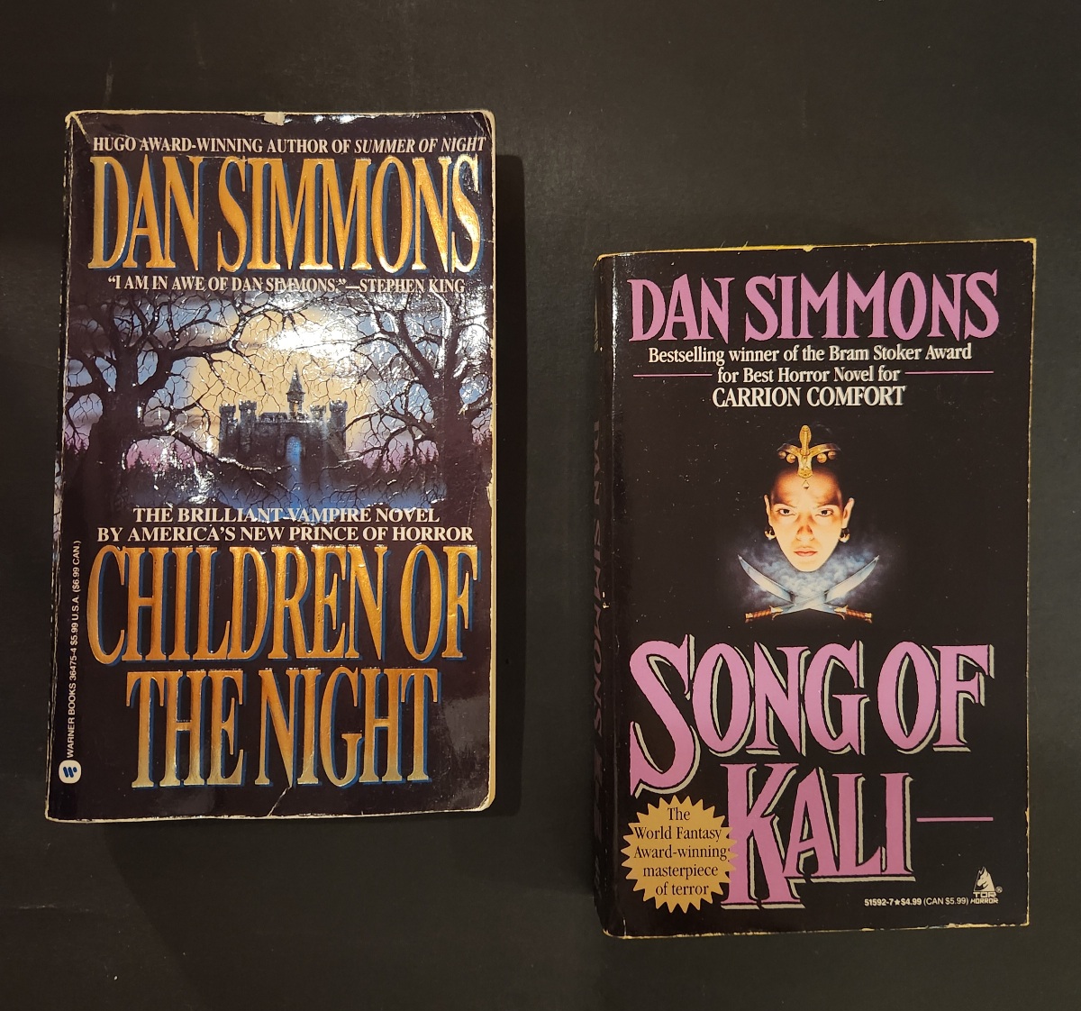 Dan Simmons 2 Book Bundle: Song of Kali / Children of the Night Horror Paperbacks