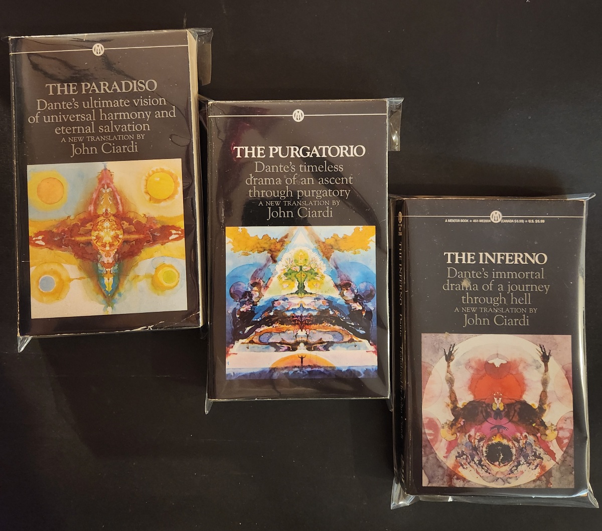 Dante's Divine Comedy Trilogy Mentor Books Translation by John Ciardi Paperbacks