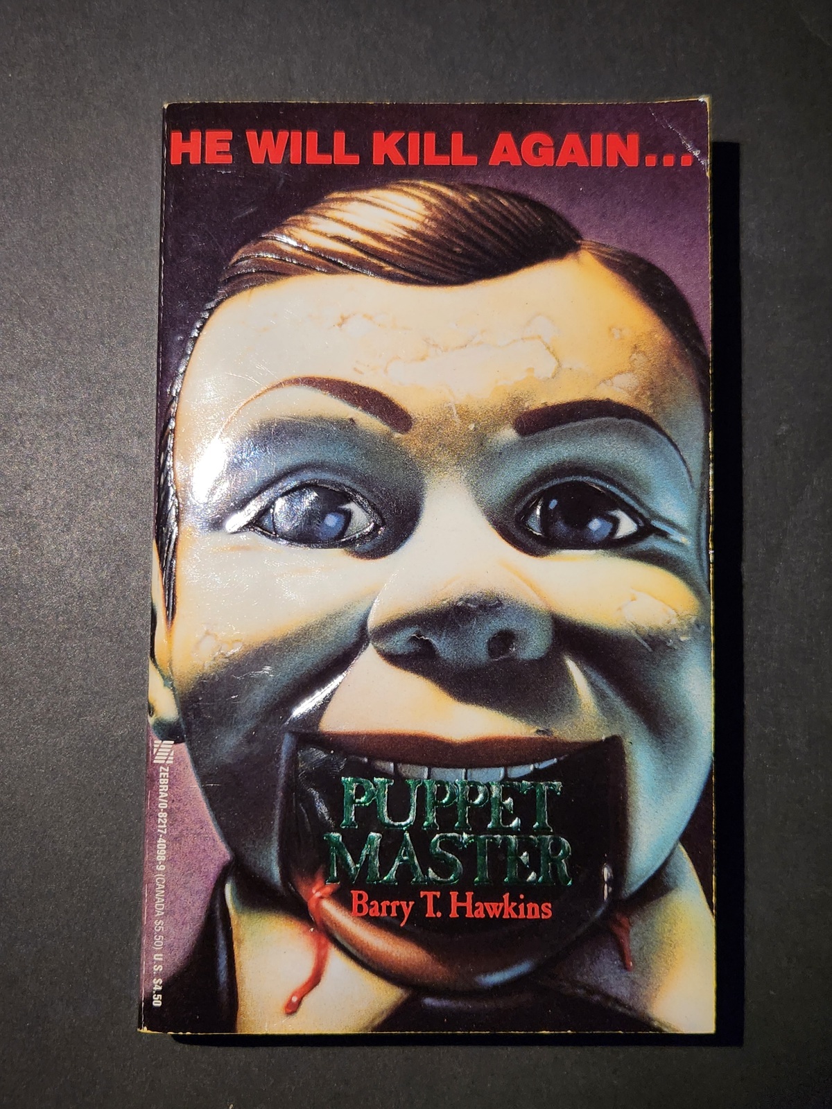 Puppet Master by Barry T. Hawkins 1993 Zebra Horror Paperback Signed