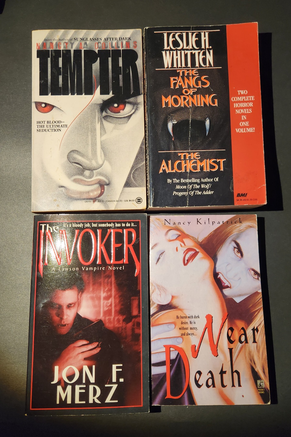 4 Horror Vampire Paperbacks: Jon E. Merz, Nancy A. Collins, Nancy Kilpatrick & Leslie H. Whitten