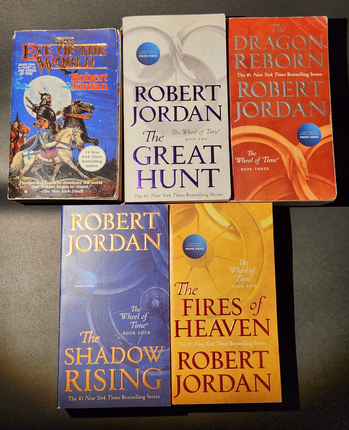 Unmatching First 5 Books in Wheel of Time Series by Robert Jordan