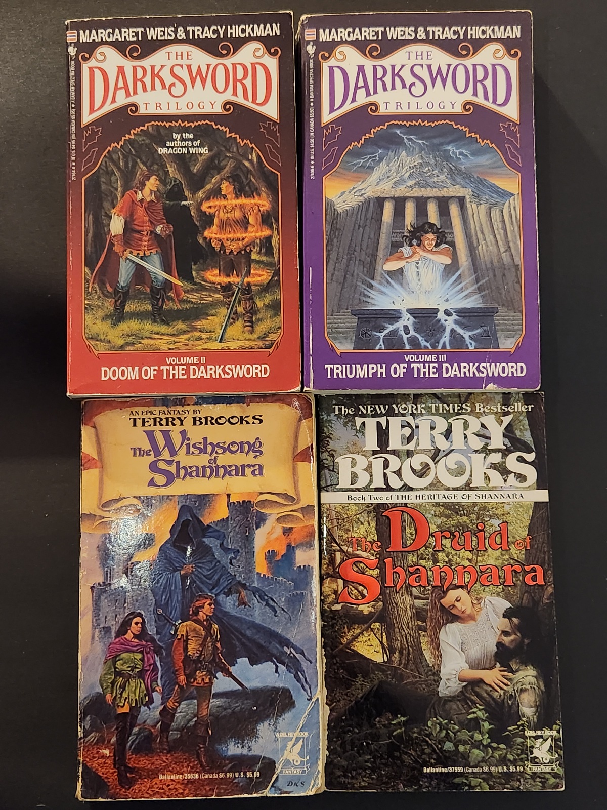 Fantasy 4 Book Set: Terry Brooks & Margaret Weis / Tracy Hickman Paperbacks