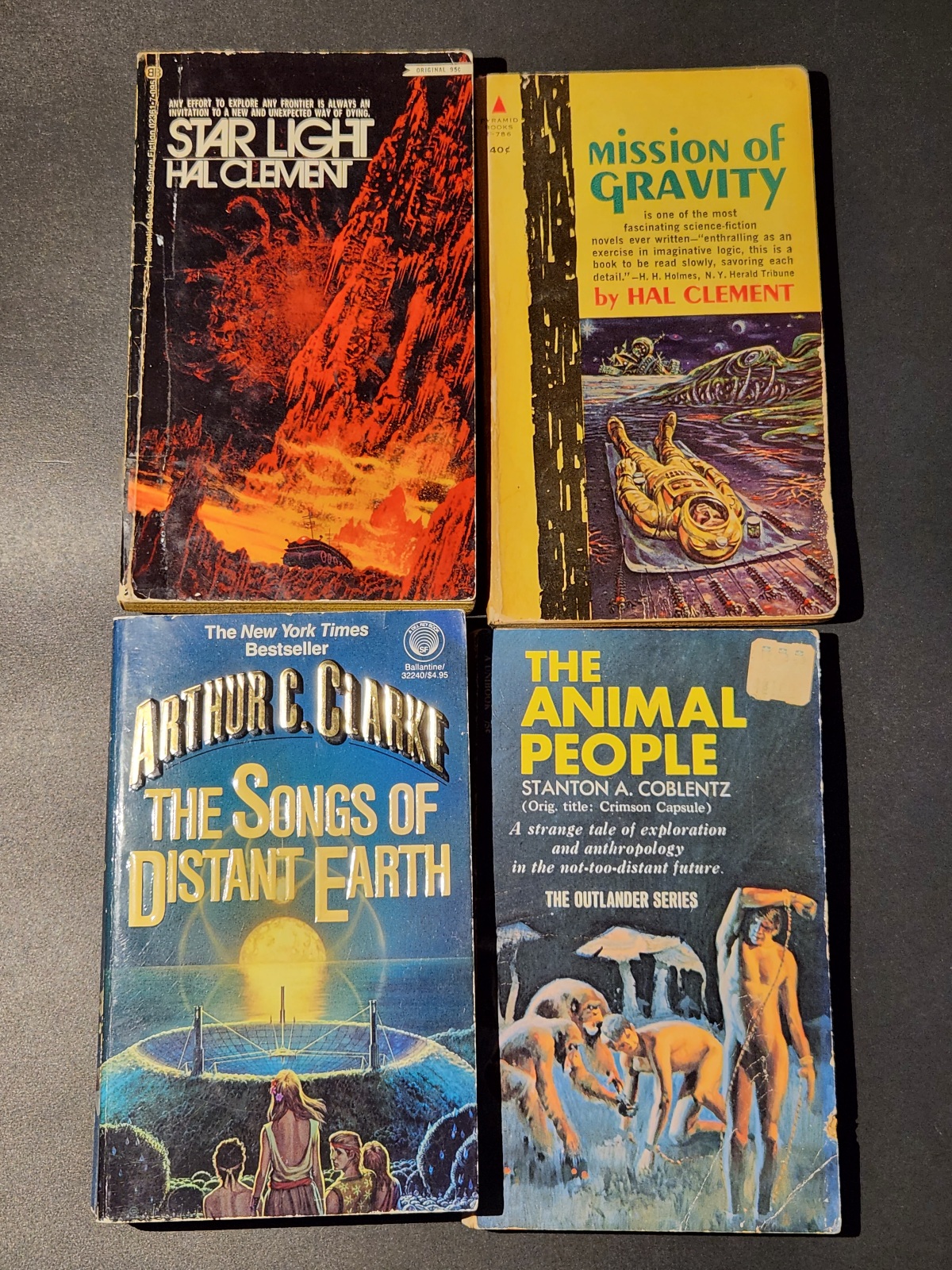 4 Vintage Science Fiction Paperbacks: Arthur C. Clarke, Stanton A. Coblentz, Hal Clement