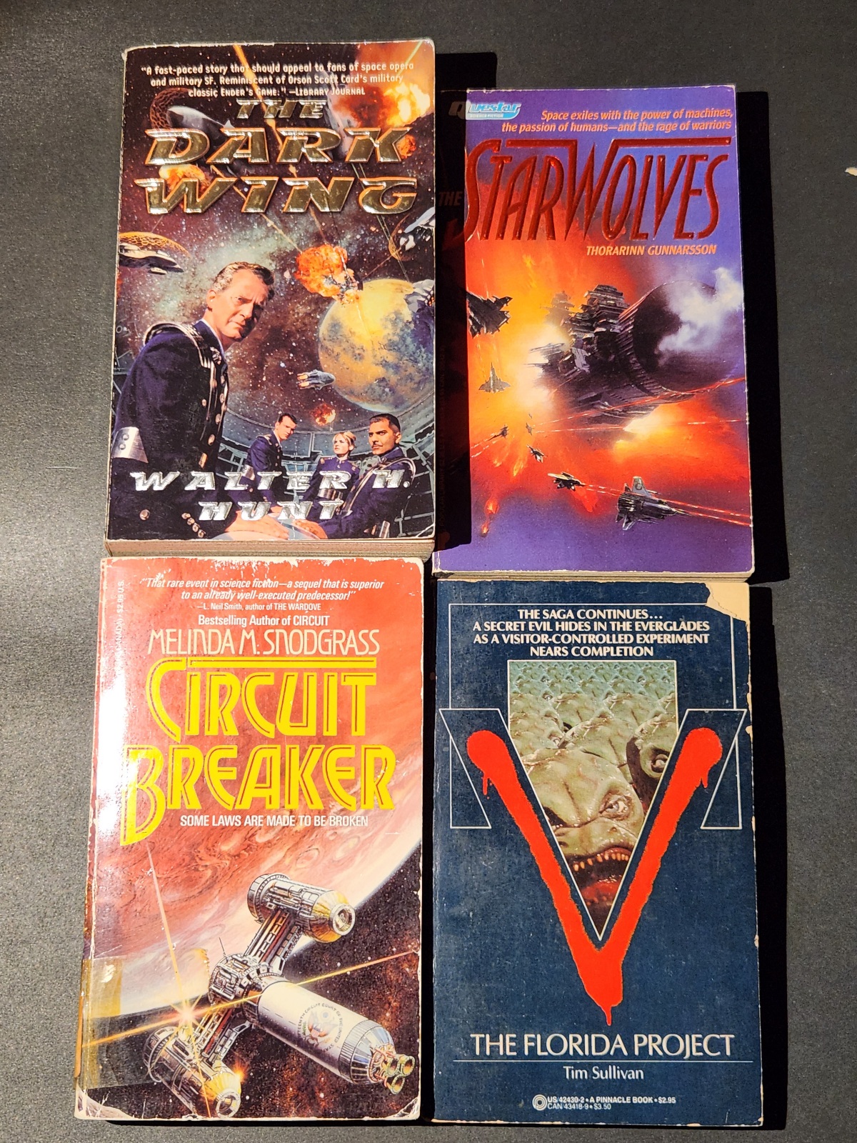 4 Science Fiction Paperbacks: Tim Sullivan, Melinda Snodgrass, Thorarinn Gunnarsson & Walter H. Hunt