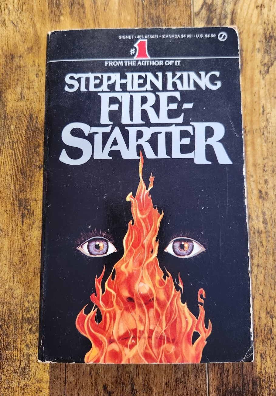 Firestarter by Stephen King Black Cover 1981 Signet Trade Paperback